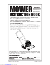 Murray 20112X92E1 Instruction Book