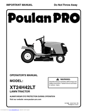 Poulan Pro XT24H42LT Operator's Manual