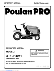 Poulan Pro XT19H42YT Operator's Manual