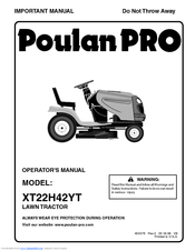 Poulan Pro XT22H42YT Operator's Manual