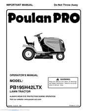 Poulan Pro 418769 Operator's Manual