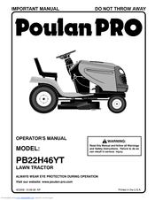 Poulan Pro PB22H46YT Operator's Manual