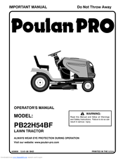 Poulan Pro 9604200602 Operator's Manual