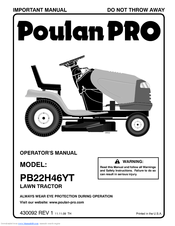 Poulan Pro 430092 Operator's Manual