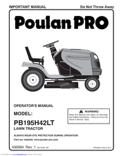 Poulan Pro 430094 Operator's Manual