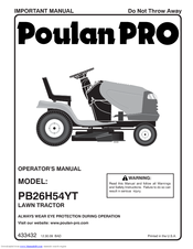 Poulan Pro Pro PB26H54YT Operator's Manual
