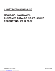 Poulan Pro 960 12 00-87 Illustrated Parts List