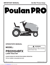 Poulan Pro PB22H54BFX Operator's Manual