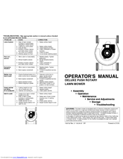 Poulan Pro DELUXE PUSH ROTARY LAWN MOWER Operator's Manual