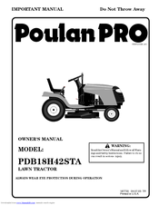 Poulan Pro PDB18H42STA Owner's Manual