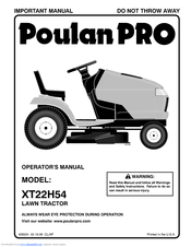 Poulan Pro XT22H54 Operator's Manual