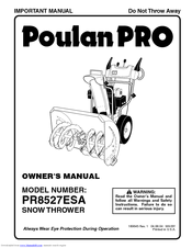 Poulan Pro PR8527ESA Owner's Manual