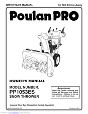 Poulan Pro 96192001804 Owner's Manual
