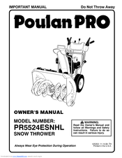 Poulan Pro PR5524ESNHL Owner's Manual