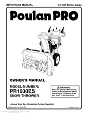 Poulan Pro Pro PR1030ES Owner's Manual
