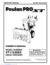 Poulan Pro XT 429884 Owner's Manual