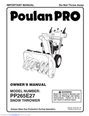 Poulan Pro PP265E27 Owner's Manual