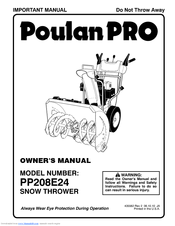 Poulan Pro PP208E24 Owner's Manual