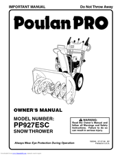 Poulan Pro PP927ESC Owner's Manual
