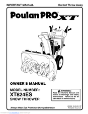 Poulan Pro XT 96192003301 Owner's Manual