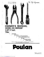 Poulan Pro HDR500F Owner's Manual