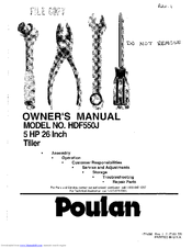 Poulan Pro HDF550J Owner's Manual
