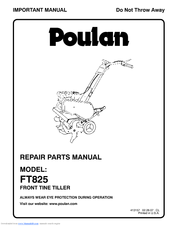 Poulan Pro FT825 Repair Parts Manual