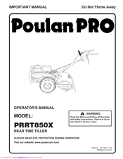 Poulan Pro PRRT850X Operator's Manual