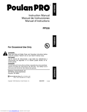 Poulan Pro 530163727 Instruction Manual