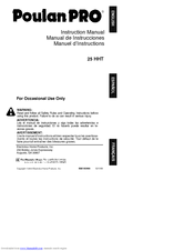 Poulan Pro 530163900 Instruction Manual