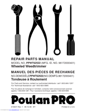 Poulan Pro 96172000401 Repair Parts Manual