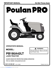 Poulan Pro PB195A42LT Operator's Manual
