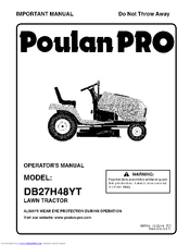 Poulan Pro DB27H48YT Operator's Manual