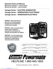 Powermate Vantage Series PC0473503 Operator-Parts List Manual