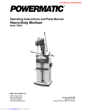 Powermatic 720HD Operating Instructions And Parts Manual