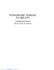 Powerware Ferrups FE/QFE 500VA Installation Manual