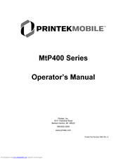 Printekmobile MtP400 Series Operator's Manual