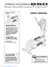 ProForm Cardio Crosstrainer 650 User Manual