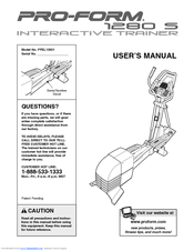 ProForm 1280 S Interactive Trainer Treadmill User Manual