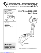 ProForm 820 Elliptical User Manual