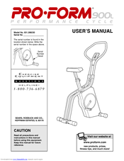 ProForm 900l Performance Cycle User Manual