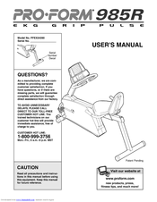 ProForm 985 Rt User Manual