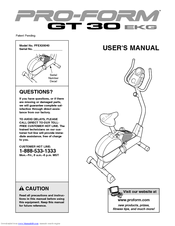 ProForm GT 30 EKG User Manual