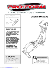 Pro-Form 700 Cardio CrossTrainer User Manual