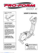 ProForm 600e User Manual