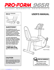 Pro-Form 965R User Manual