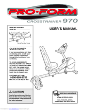 Pro-Form Crosstrainer 970 User Manual