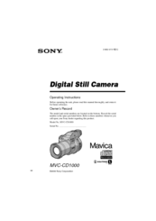 Sony MVC CD1000 - Mavica 2.1MP Digital Camera Operating Instructions Manual