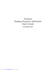 Proxima DESKTOP PROJECTOR 4100 User Manual