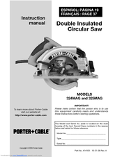 Porter-Cable 325MAG Instruction Manual